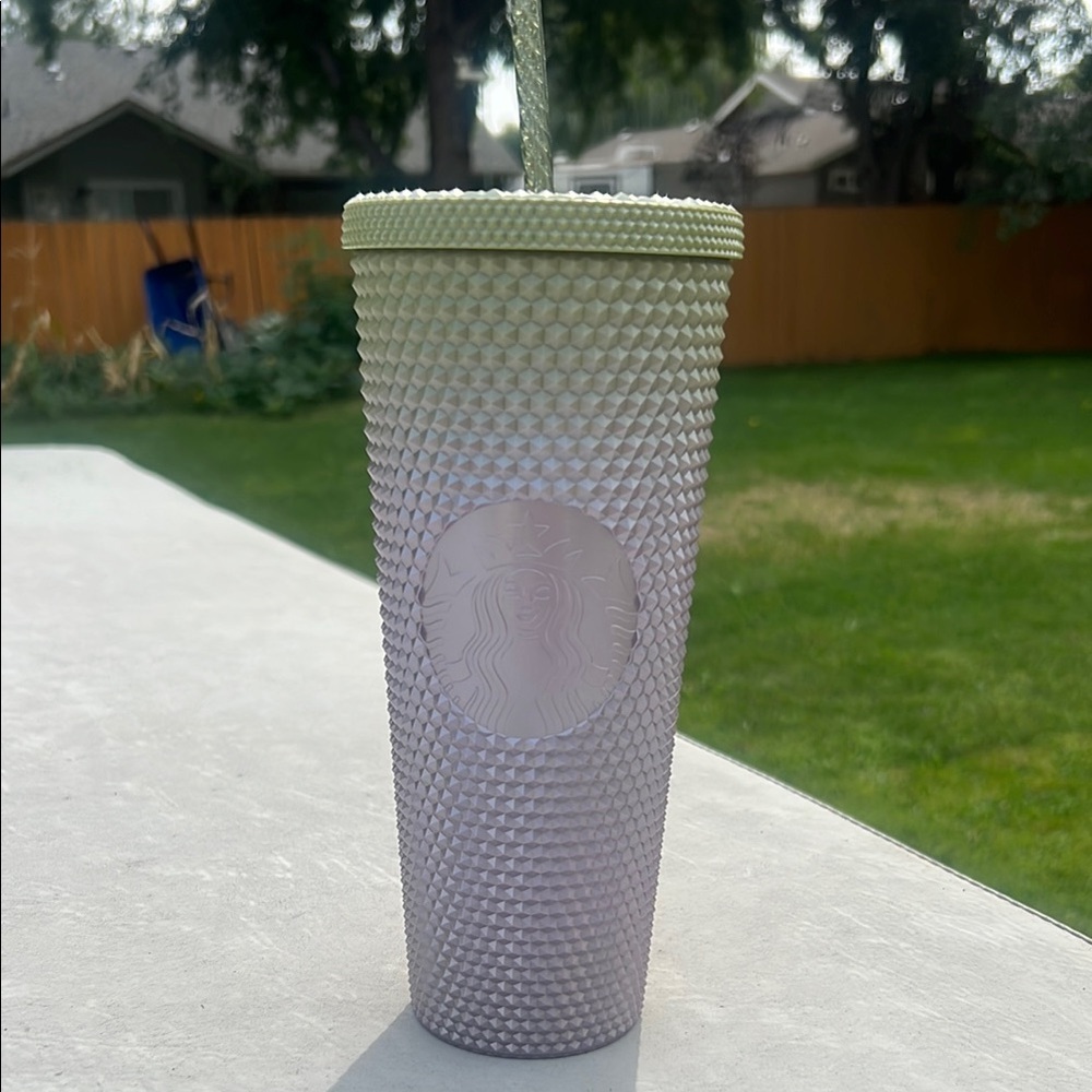 Starbucks Pearl Purple and Green Ombré  Textured Tumbler 24 ounces